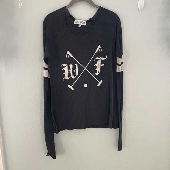 Wildfox Gray Lone Sleeve Top - Picture 1 of 4